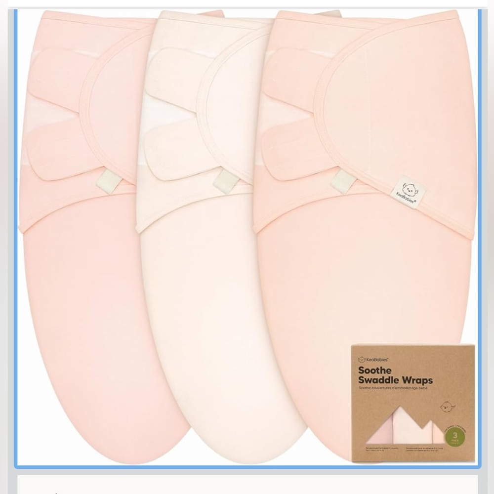 KeaBabies 3-Pack Organic Baby Swaddle Sleep Sacks